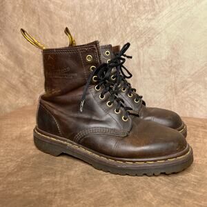 Vintage 90s Dr. Martens The Original Leather Ankle Boots Chunky Platform Brown